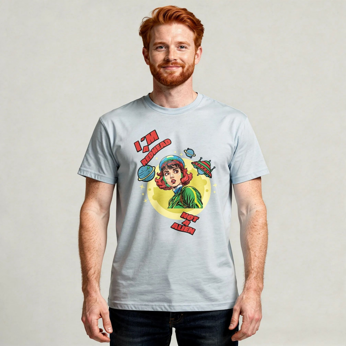I’m a Redhead, Not an Alien – Lustiges Retro Sci-Fi Redhead Shirt
