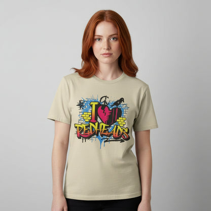 I Love Redheads – Buntes Graffiti Redhead Shirt