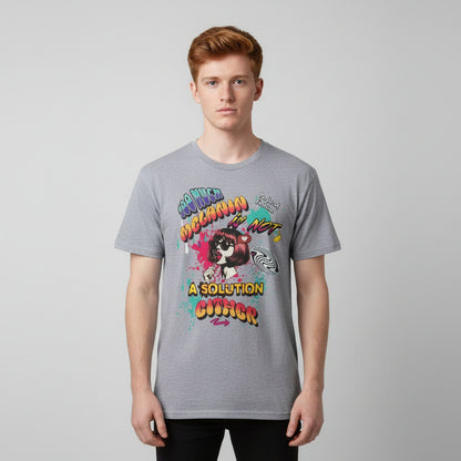 Too Much Melanin Is Not a Solution Either – Buntes Retro-Redhead Statement Shirt