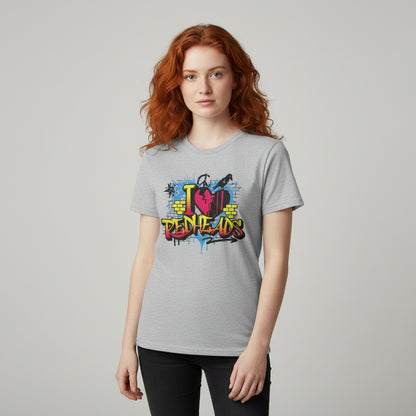 I Love Redheads – Buntes Graffiti Redhead Shirt