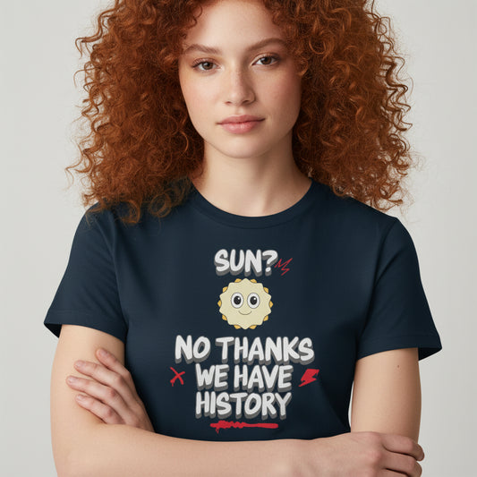 Sun? No Thanks – Lustiges Anti-Sonne Shirt für Rothaarige & Sonnenmuffel