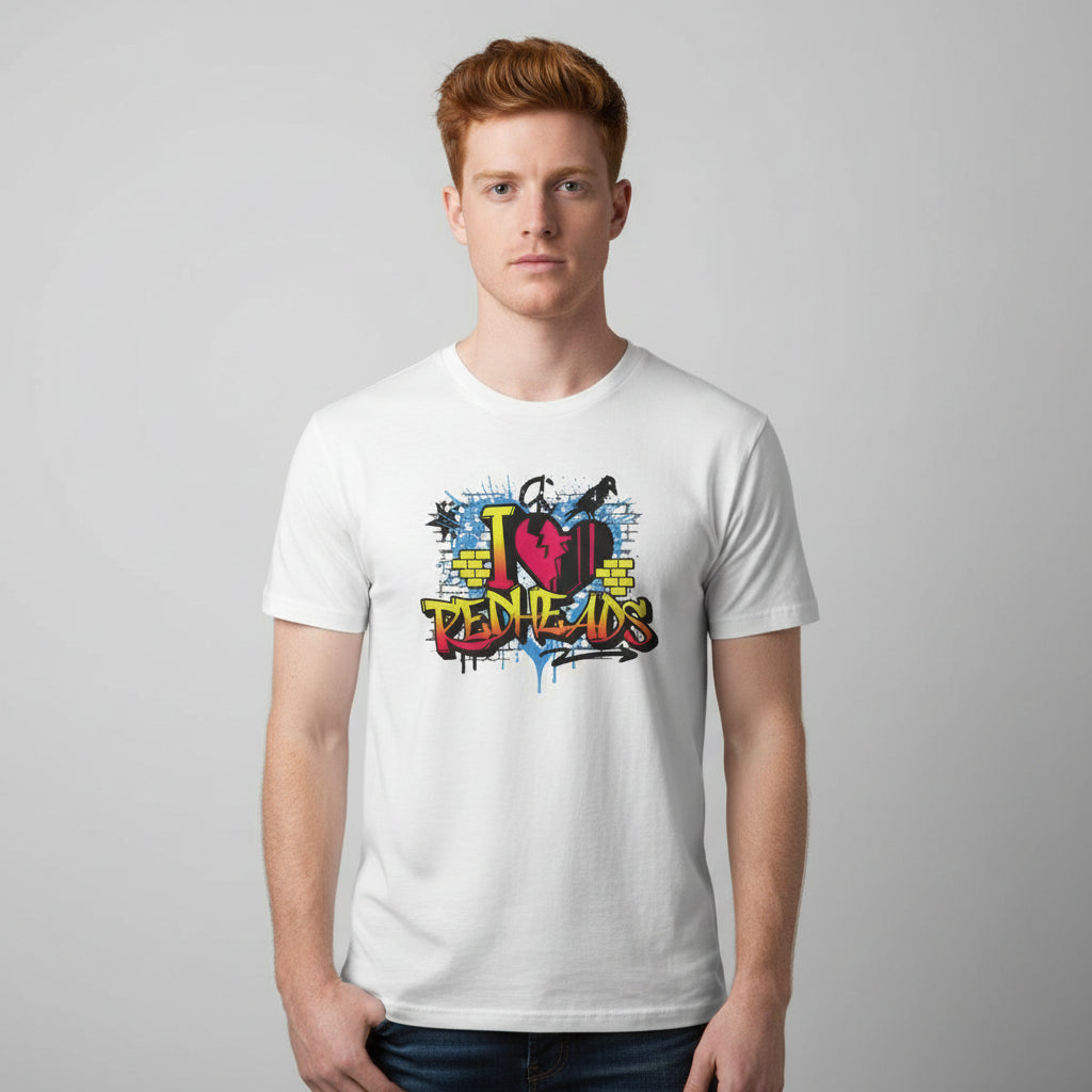 I Love Redheads – Buntes Graffiti Redhead Shirt