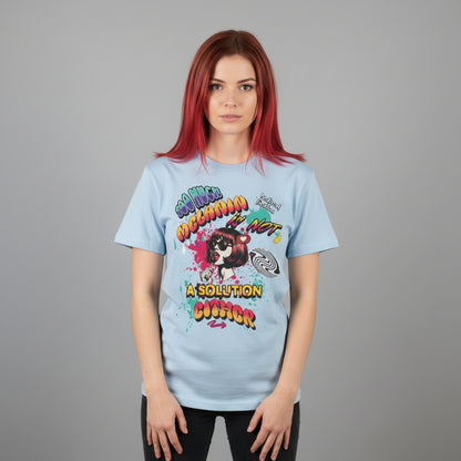 Too Much Melanin Is Not a Solution Either – Buntes Retro-Redhead Statement Shirt