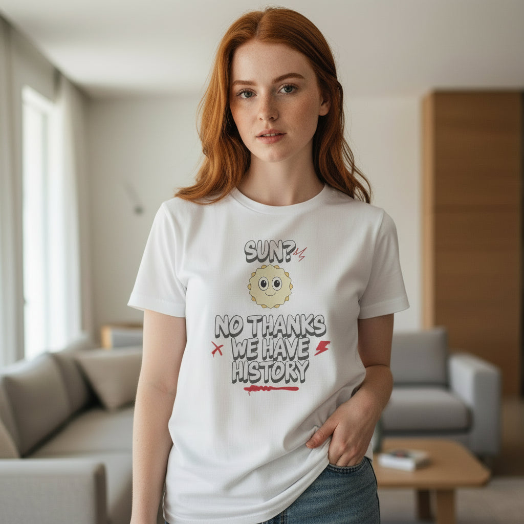 Sun? No Thanks – Lustiges Anti-Sonne Shirt für Rothaarige & Sonnenmuffel