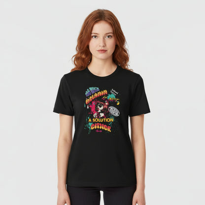 Too Much Melanin Is Not a Solution Either – Buntes Retro-Redhead Statement Shirt