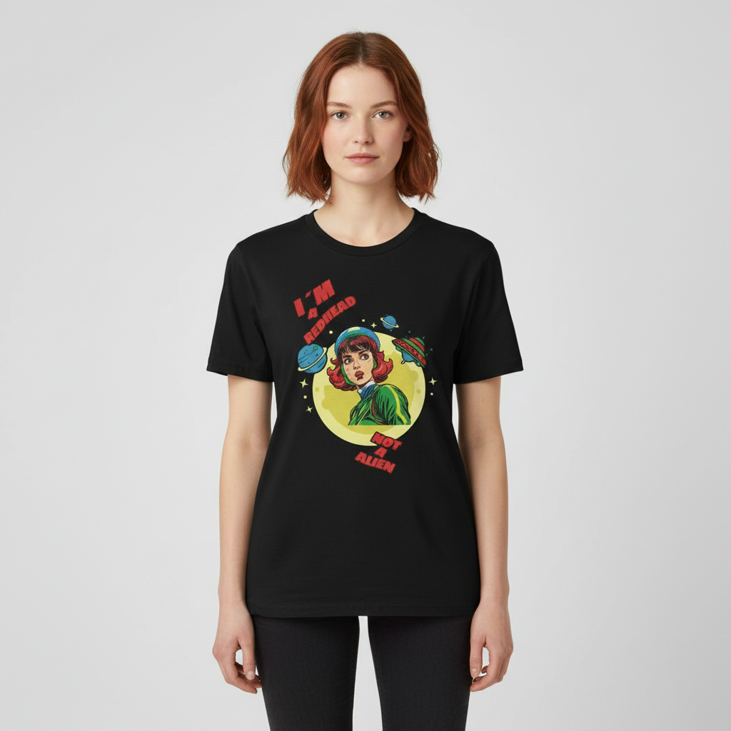 I’m a Redhead, Not an Alien – Lustiges Retro Sci-Fi Redhead Shirt
